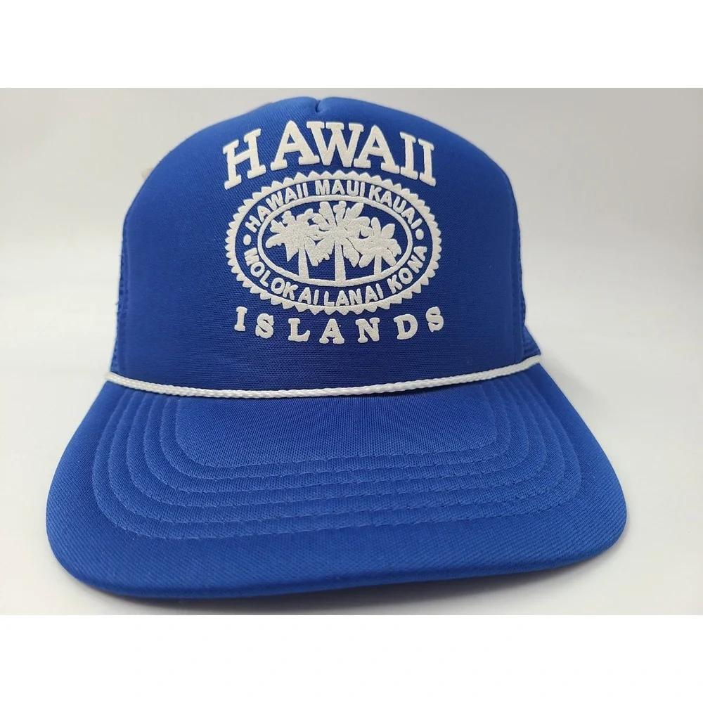 Hawaii Islands Hawaiian Headwear Rope Mesh Trucker Snapback Hat Cap Maui Kauai‎
